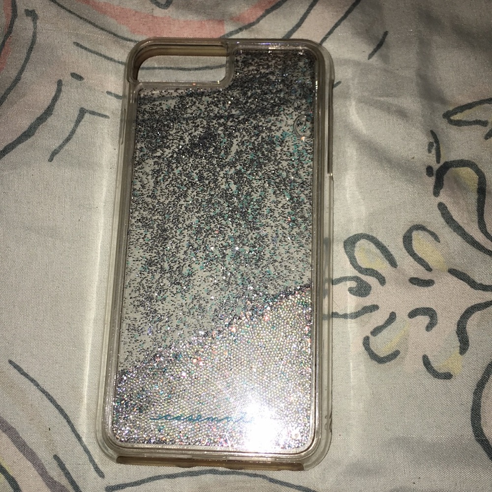 sparkling water clear glitter case